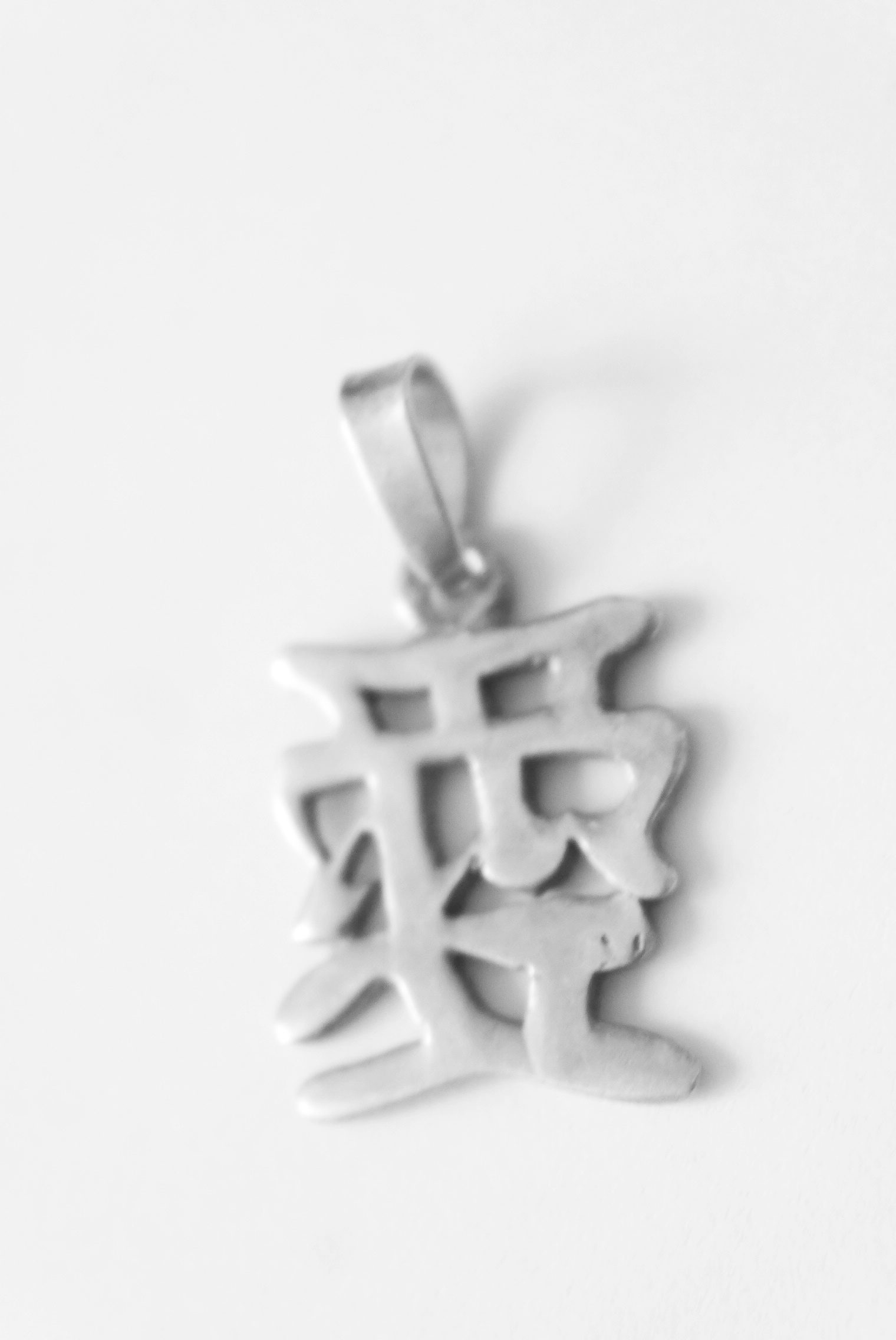 Chinesisches Symbol für Liebe Anhänger Second Hand Vintage Silber 925er